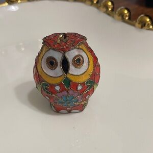 Colorful Cloisonné Owl Pendant